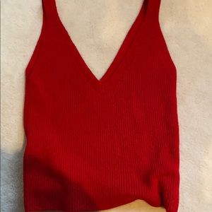 Red sweater tank top